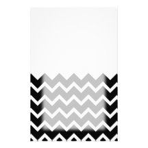 Black and White Zig Zag Pattern. Part Plain. Stationery Paper