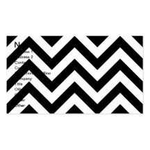 Black and white  Zigzag Chevrons Pattern Business Card Templates