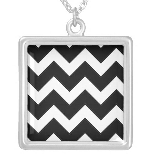 Black And White Zigzag Necklace