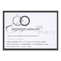 Black and WhitemScript Engagement Party Invitation