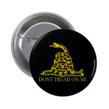 Black and Yellow Gadsden Flag, Don't Tread on Me! Buttons
