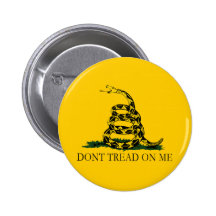 Black and Yellow Gadsden Flag, Don't Tread on Me! Buttons