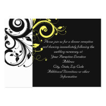 Black and Yellow Reverse Swirl Business Card Templates