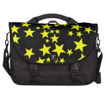 Black and Yellow Scattered Stars Design Computer Bag