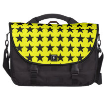 Black and Yellow Simple Star Pattern Laptop Bags