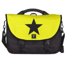 Black and Yellow Single Star Design Laptop Messenger Bag