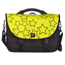 Black and Yellow Star Outlines Design Laptop Commuter Bag