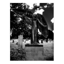 Black Angel of Iowa City Post Card BW