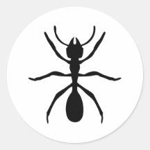 black ant round stickers