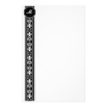 Black Arabesque Monogram Stationery