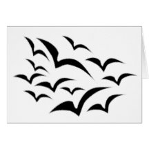 Black Bat Cloud Halloween Card