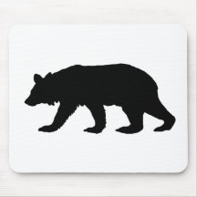 Black Bear Silhouette Mouse Mats
