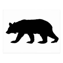Black Bear Silhouette Post Cards