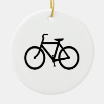 Black Bike Route Christmas Tree Ornament
