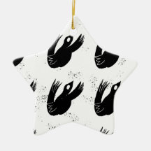 black bird flying crows christmas ornaments