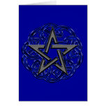 Black & Blue Celtic Pentagram Card