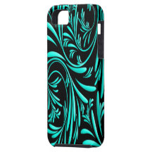 Black Blue Floral Iphone 5 Case-Mate Case