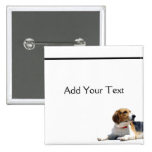 Black Brown and White Beagle Dog Button