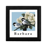 Black Capped Chickadee Personalised Keepsake Jewelry Box
