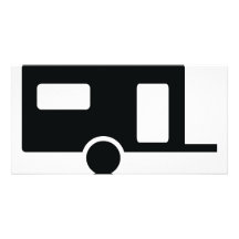black caravan icon customized photo card