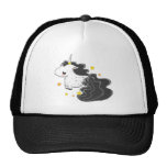 Black cartoon unicorn with stars hat
