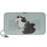 Black cartoon unicorn with stars speaker