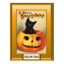 Black cat and Jack Post Cards