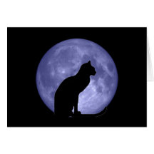 Black Cat Blue Moon note card