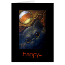 BLACK CAT HALLOWEEN Card