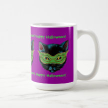 Black Cat in Mask Coffee Mug