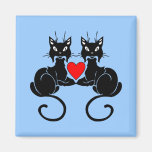 Black Cat Love Magnets