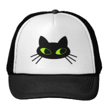 Black Cat Mesh Hat