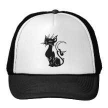 Black Cat Mesh Hats
