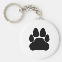 Black Cat Paw Print Shape Keychain