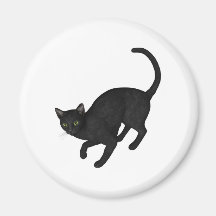 black cat refrigerator magnet