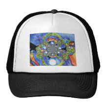 Black cat swirl hat