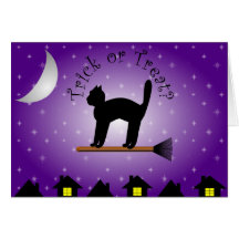 Black Cat Trick or Treat? Halloween Card