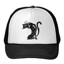 black cat trucker hats