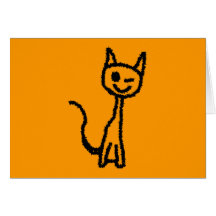 Black Cat, Winking. Cards