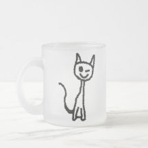 Black Cat, Winking. Coffee Mug