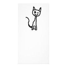 Black Cat, Winking. Personalized Photo Card