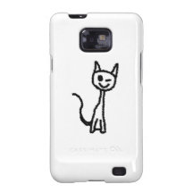 Black Cat, Winking. White background. Samsung Galaxy Cover