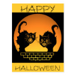 Black Cats Halloween Design Postcard