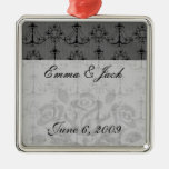 black chandelier damask pattern ornament