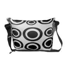 Black circles theme messenger bag
