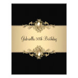 Black Coffee Trim 50th Birthday Party Pearl Invite