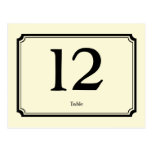 Black cream art deco reception table number card postcard