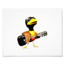 Black crow playing guitar graphic art photo