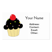 Black Cupcake Business Cards