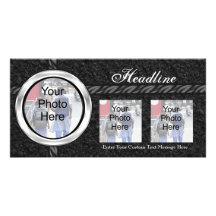 Black Custom Designer Photo Card Any Occasion